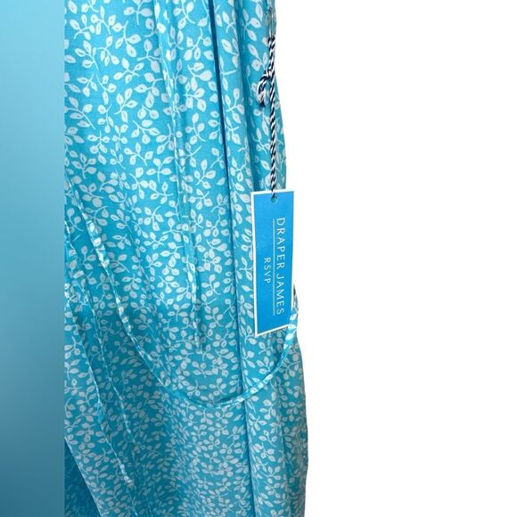Draper James RSVP Keyhole Pleat Neck Turquoise Cottagecore Dress Size XXL - Picture 8 of 8